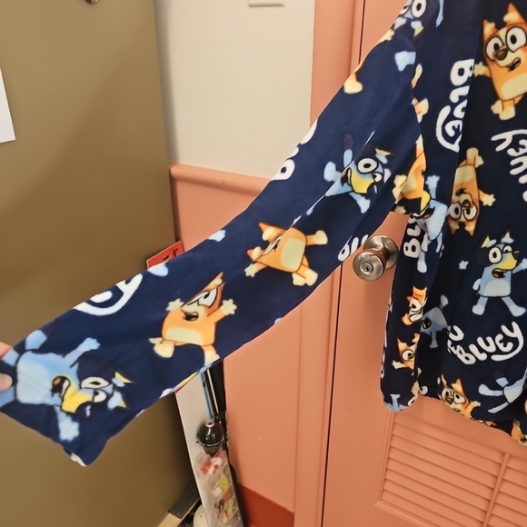 NWT Adult Unisex Size Large Bluey & Bingo Polar Fleece Sweatshirt Pullover - Picture 4 of 8